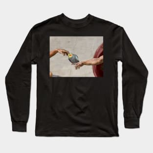 scritching a cockatiel Long Sleeve T-Shirt